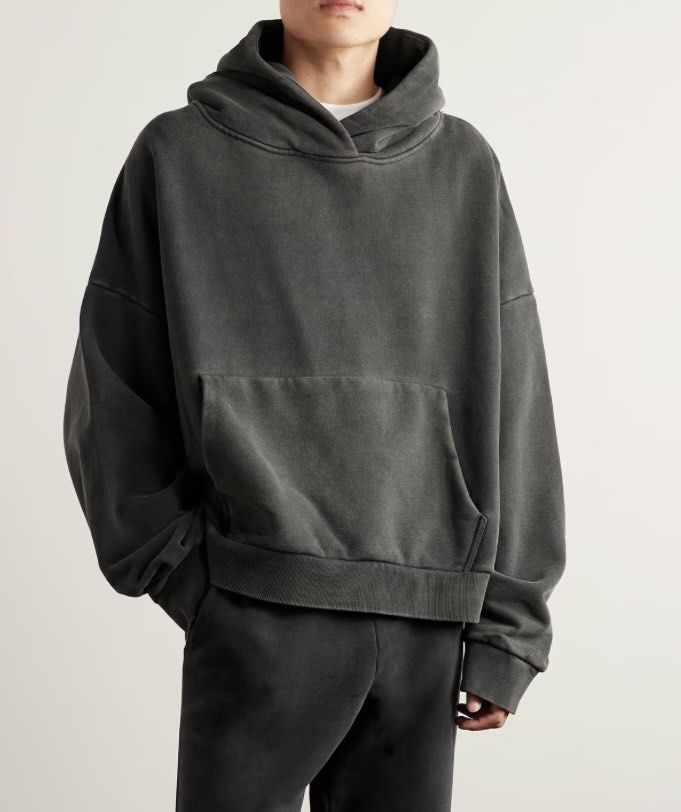 Enzyme-Washed Cotton-Jersey Hoodie