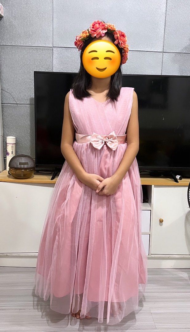 Flower girl gown old rose clearance