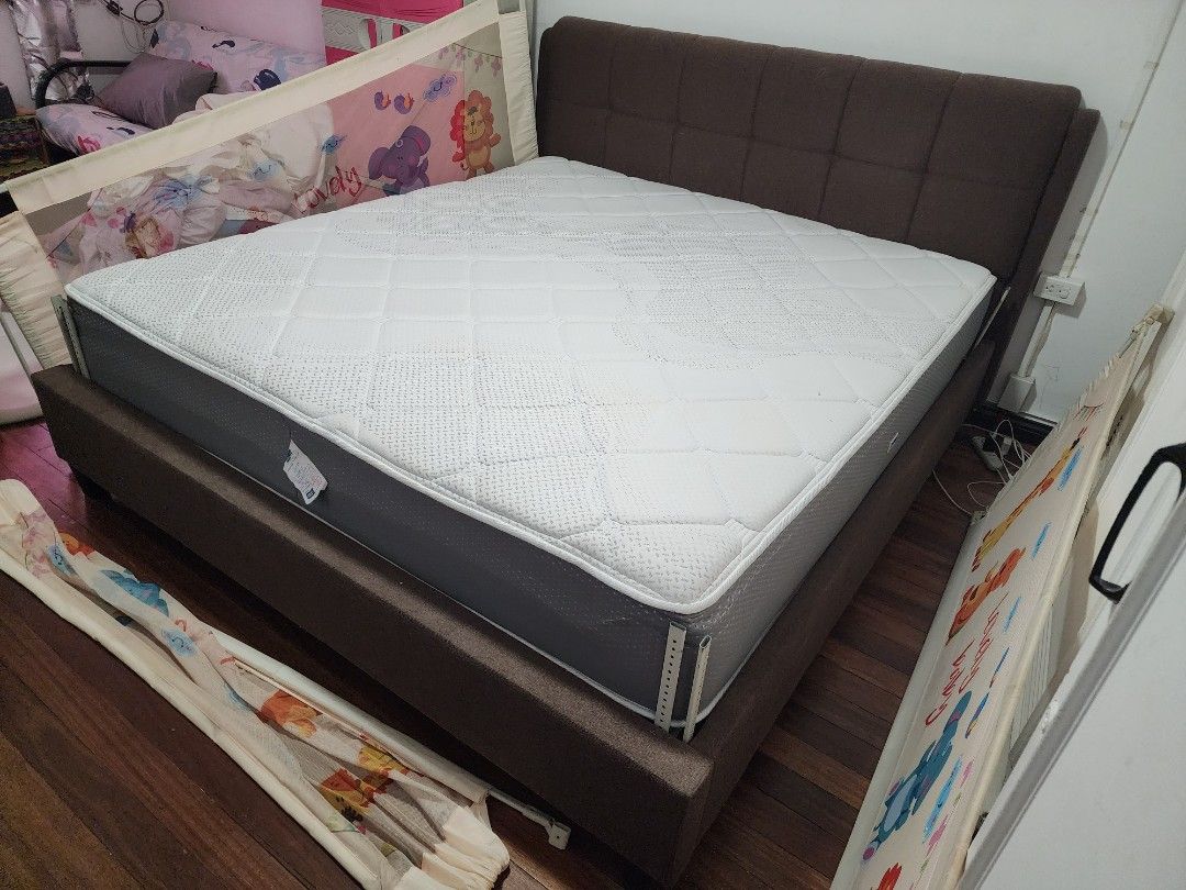 For sale King size mattress and bedframe negotiable