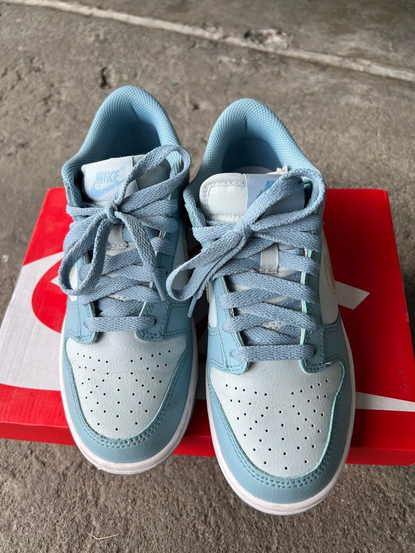 FOR SALE ONLY Nike Dunk Low Clear Blue Swoosh Size 6 GS Women s Fashion Footwear Sneakers on Carousell