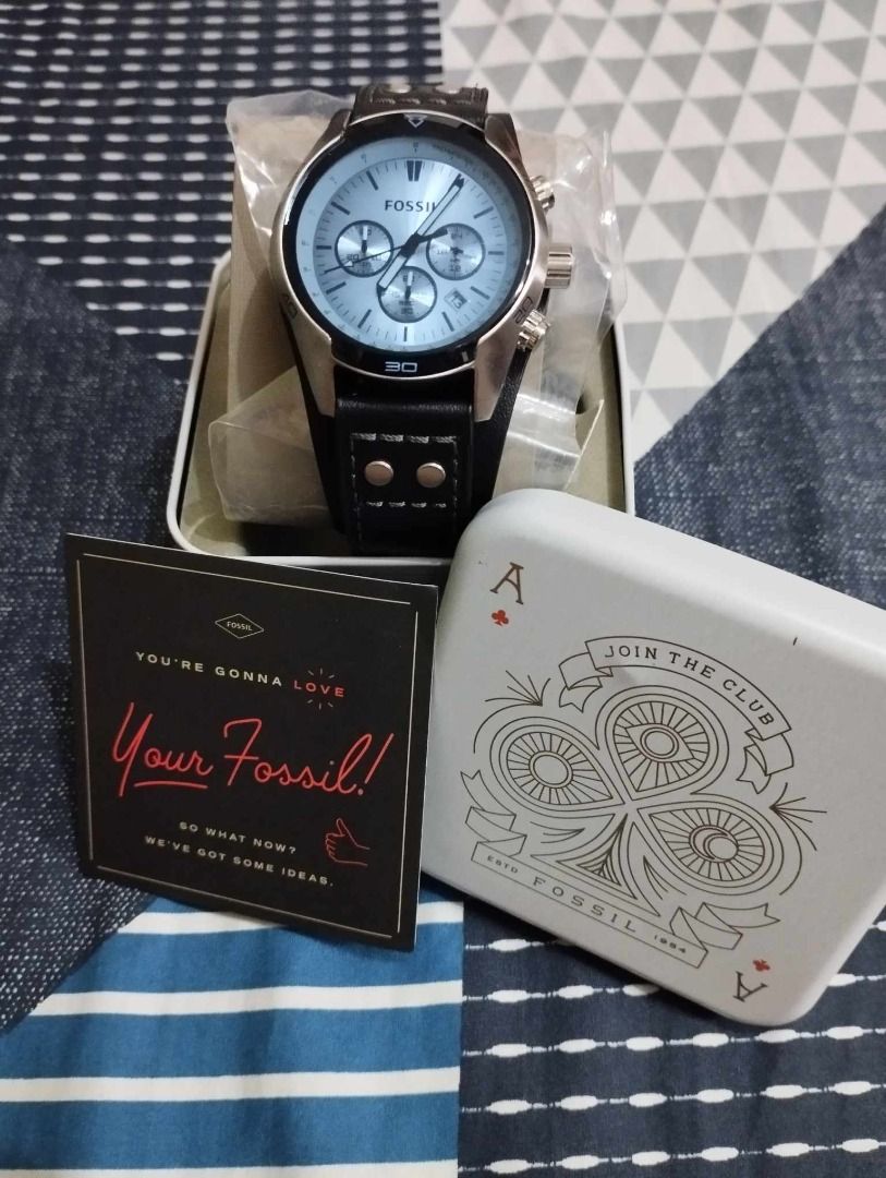 Coachman chronograph black clearance leather watch