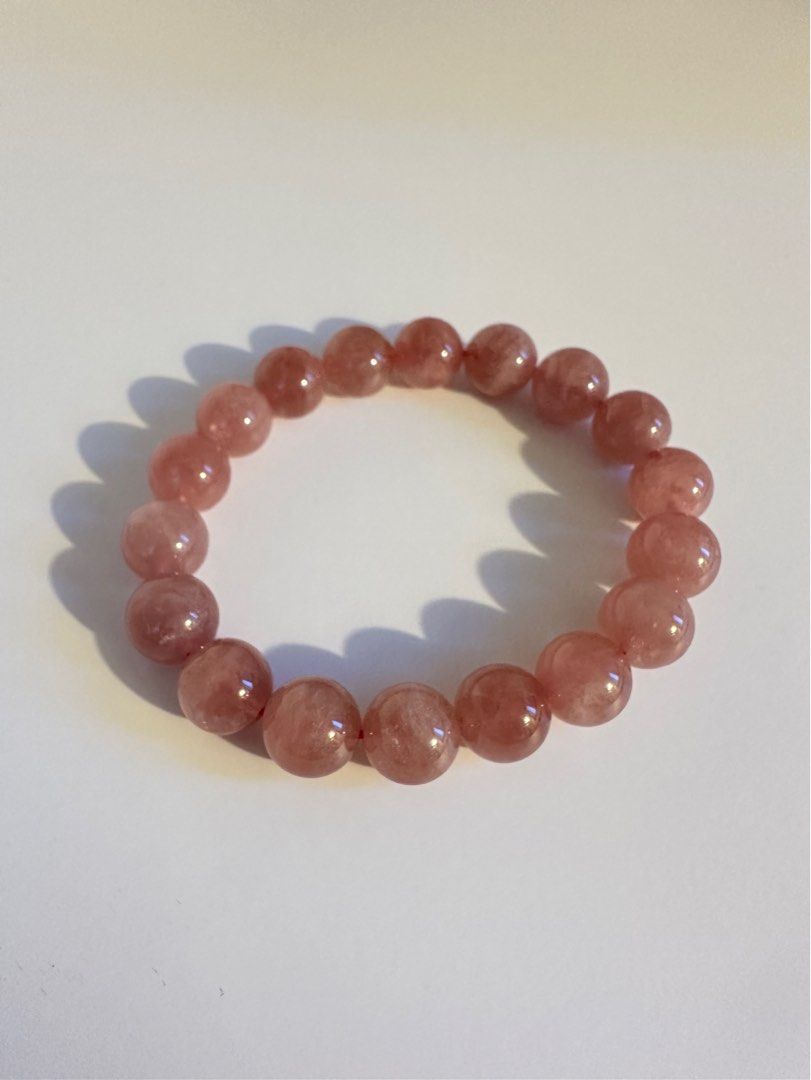 Genuine rose top quartz bracelet