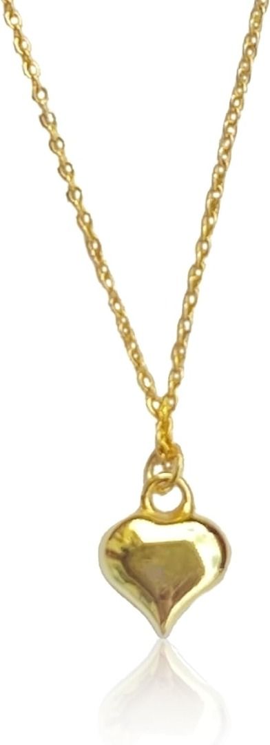 Gold Love Heart Choker Necklace 18K Gold Plated Cute Delicate