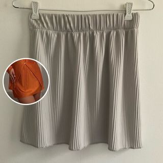 Gray mini skirt silk skirt