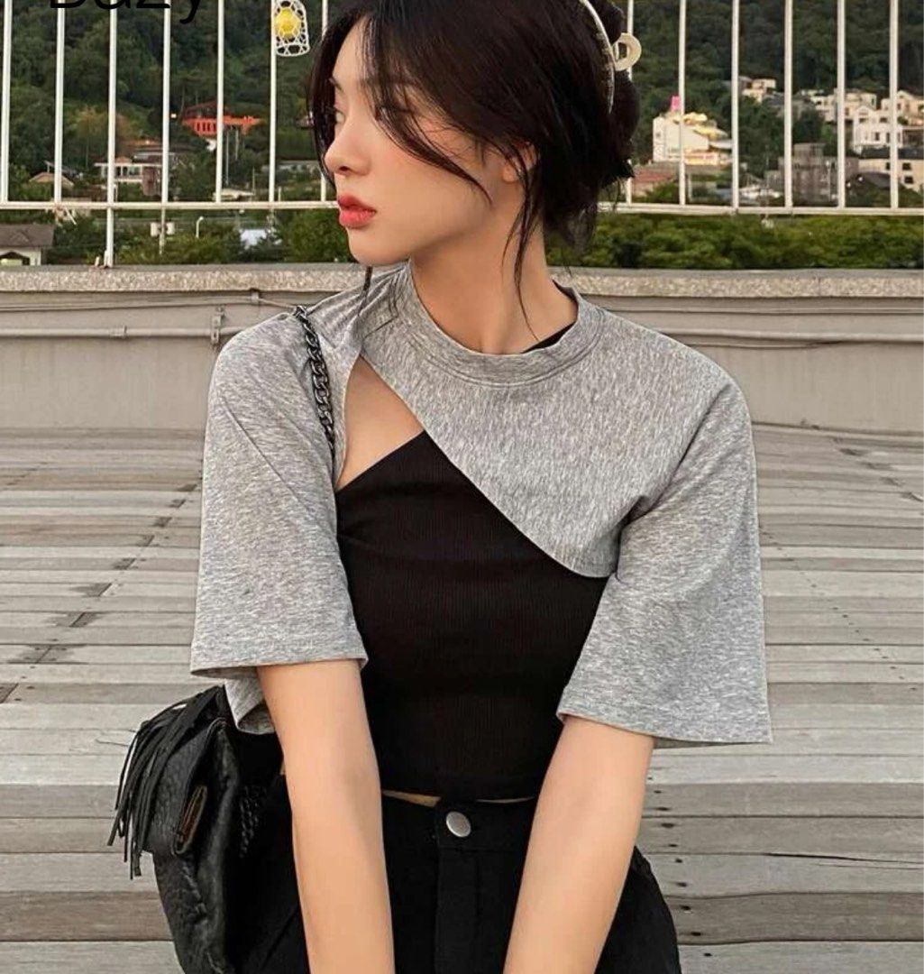 grey oversized shrug Women s Fashion Tops Other Tops on Carousell