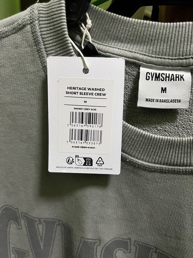 Gymshark Heritage Washed Short Sleeve Crew - Smokey Grey