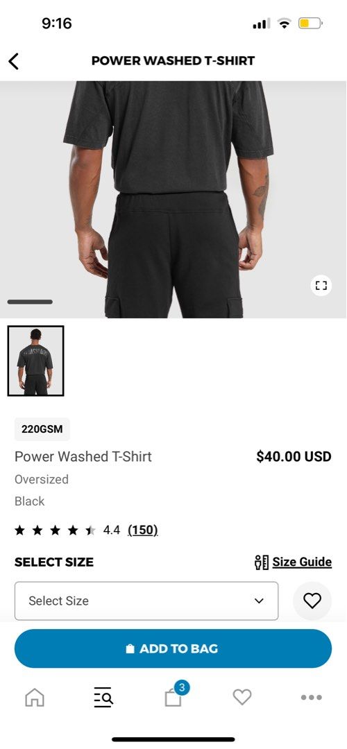 Gymshark Power Washed 5 Shorts - Black