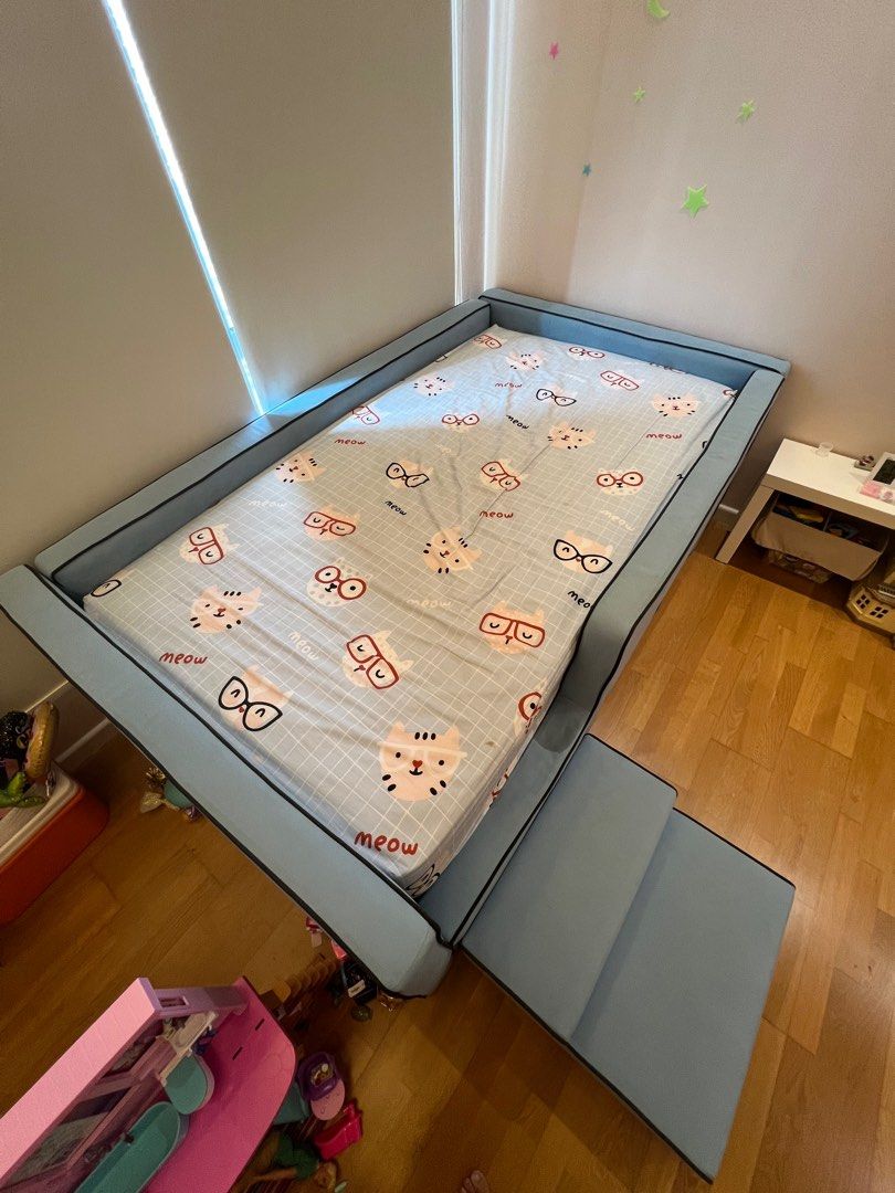 Harvey Norman super single kids bed frame with drawer, Furniture & Home