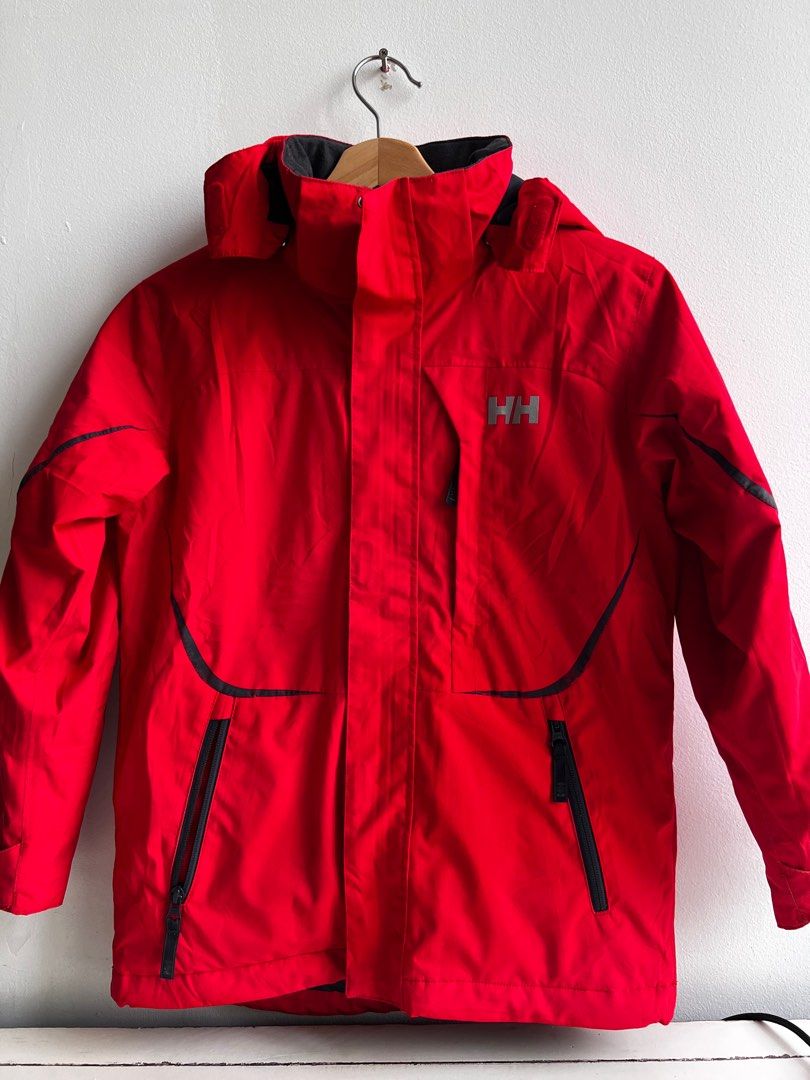 Red helly hansen ski jacket on sale