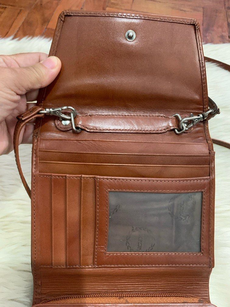 hickok genuine leather sling card wallet Women s Fashion Bags Wallets Cross body Bags on Carousell