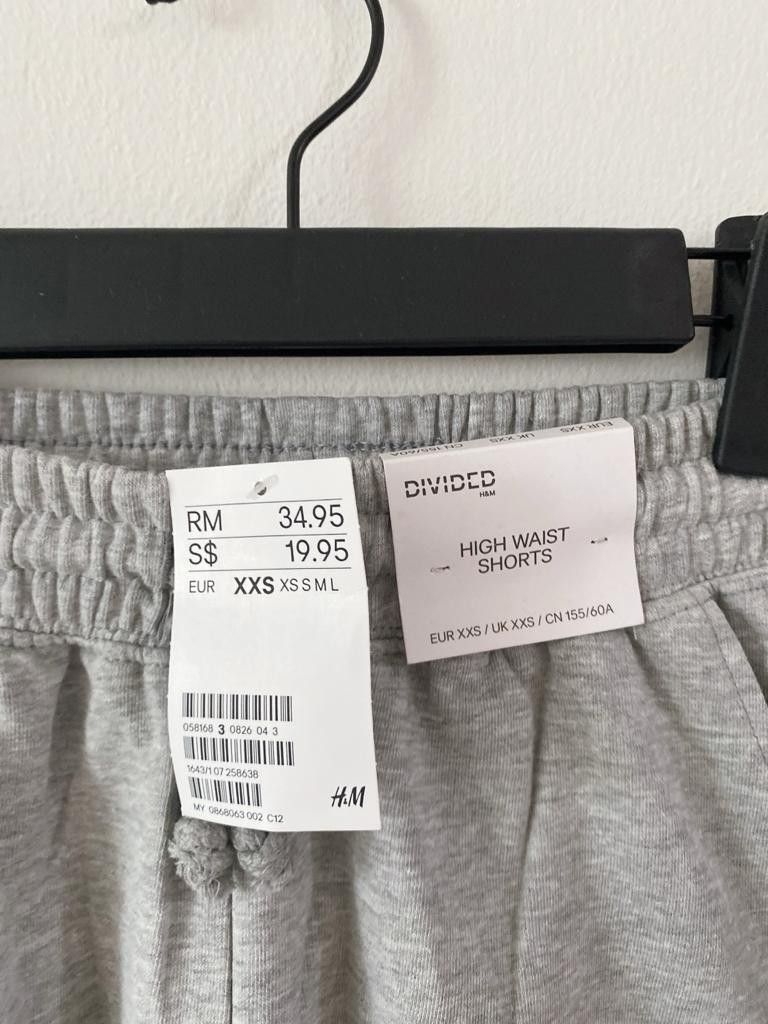 H and m grey shorts sales