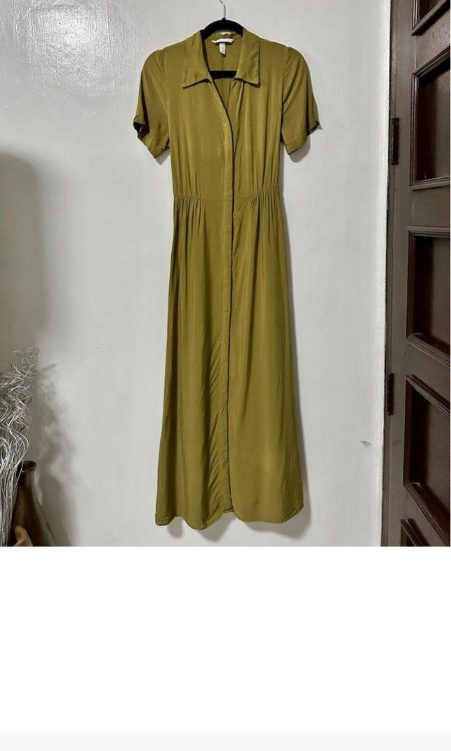 olive green chiffon dress Martini Olive Chiffon V-Neck Bridesmaid Dress A-Line Floor-Length main image 0