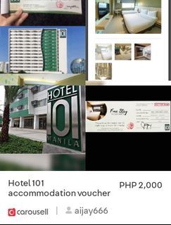 Hotel 101 accomodation voucher for 1 day