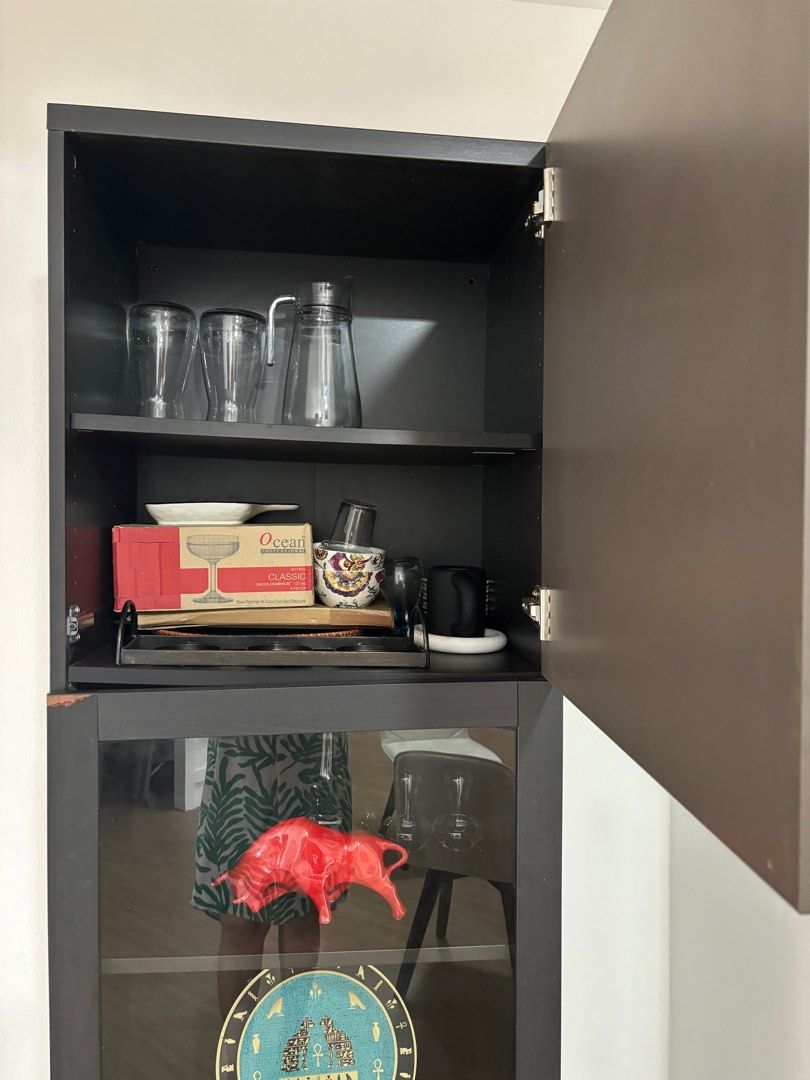 IKEA crockery Cabinet used for storing bottles and glasses