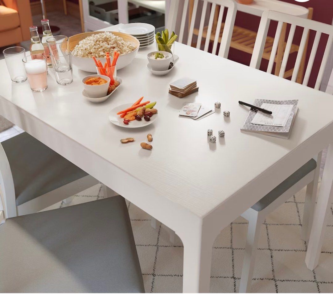 Ikea Dining Table Extendable White, Furniture & Home Living, Furniture