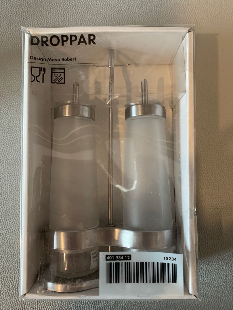 IKEA DROPPAR FROSTED OIL & VINEGAR BOTTLE SET, TV & Home Appliances, Kitchen Appliances, Other Kitchen Appliances on Carousell