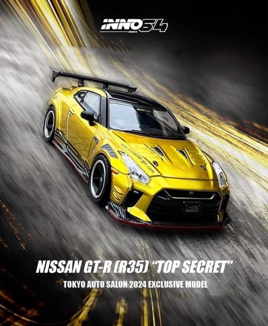 Inno64 Nissan Top Secret R35 GTR Gold Tokyo Auto Salon 2024 Event