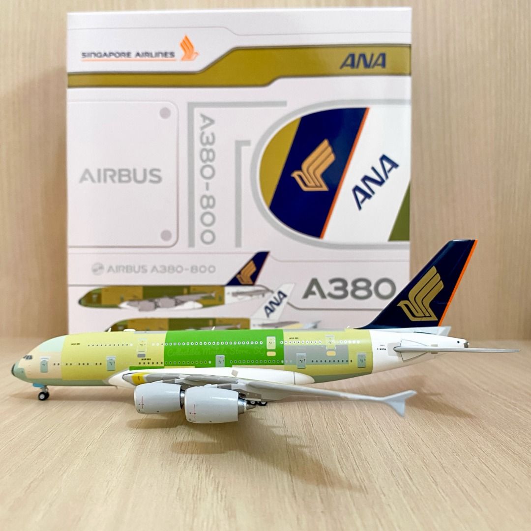 RARE JC WINGS SINGAPORE AIRLINES AIRBUS A380 841 F WWSM BARE METAL LIVERY 1 400 DIE CAST METAL AIRPLANE PLANE AIRCRAFT AEROPLANE MODEL