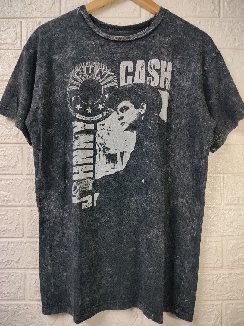 JOHNNY CASH Johnny Cash Band T-shirt Band T Men's XL size cotton black type Vintage Second Hand