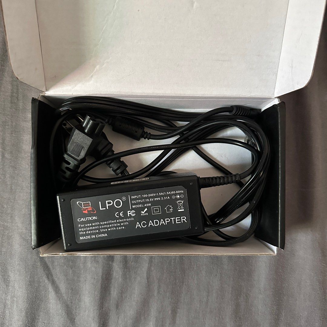 Laptop Charger (Compatible to HP) (Category: Chargers) located in Batangas. Submitted by z.declutter (Listing ID 1279243902, Image 3). Description: Laptop Charger Compatible Brand: HP Output Rating: 19.5V 2.31A 45W Pin Size: 4.55mm x 3.0mm (Blue Pin).