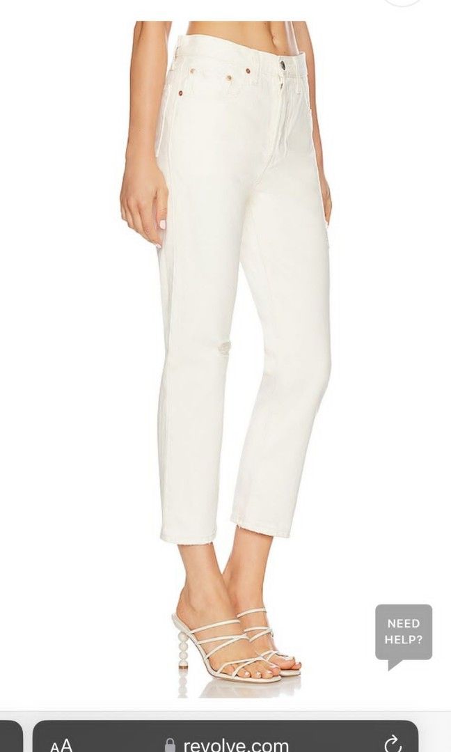 White cropped new arrivals straight jeans