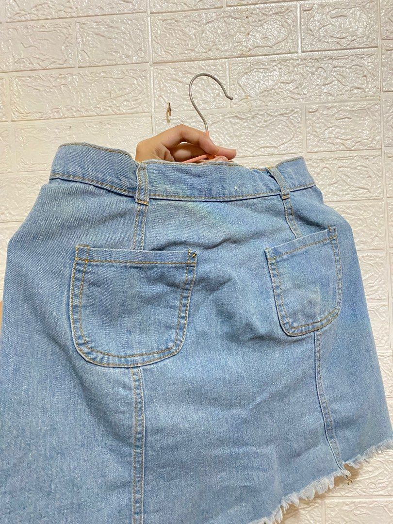 Women Denim Light Blue Skirt
