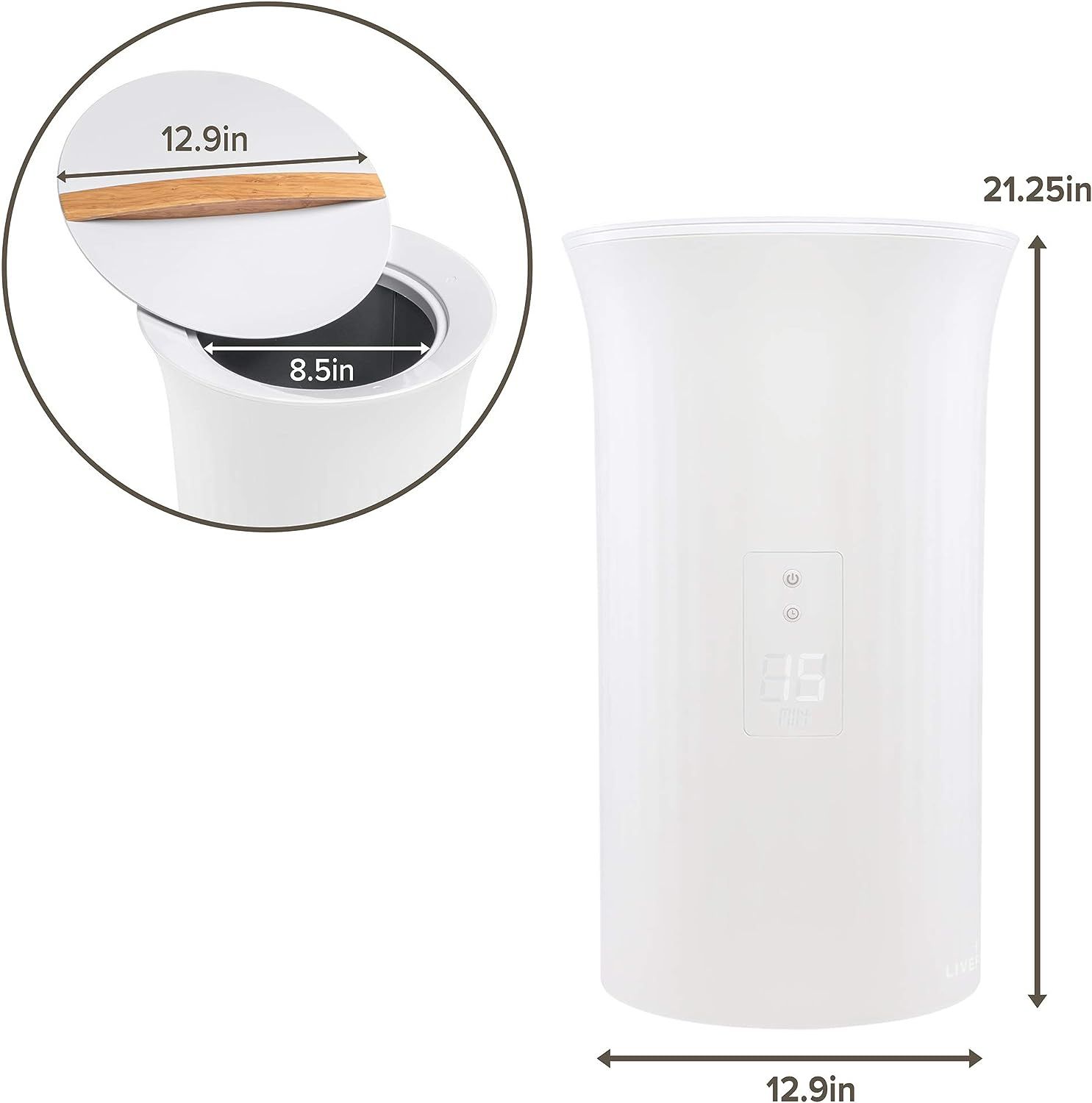 Livefine towel warmer large bucket style luxury heater with led display adjustable timer hotsell