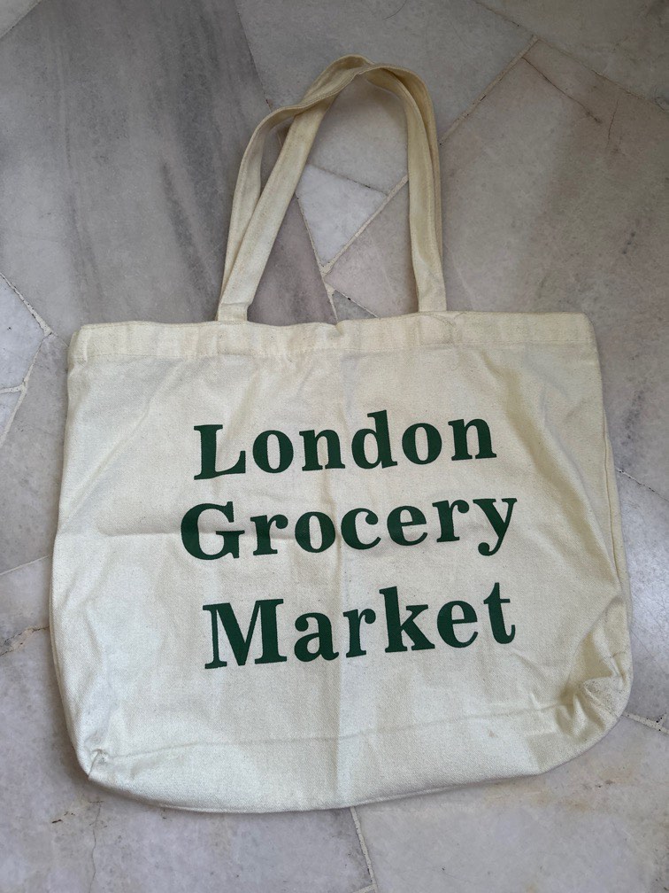 London grocery sale market tote bag