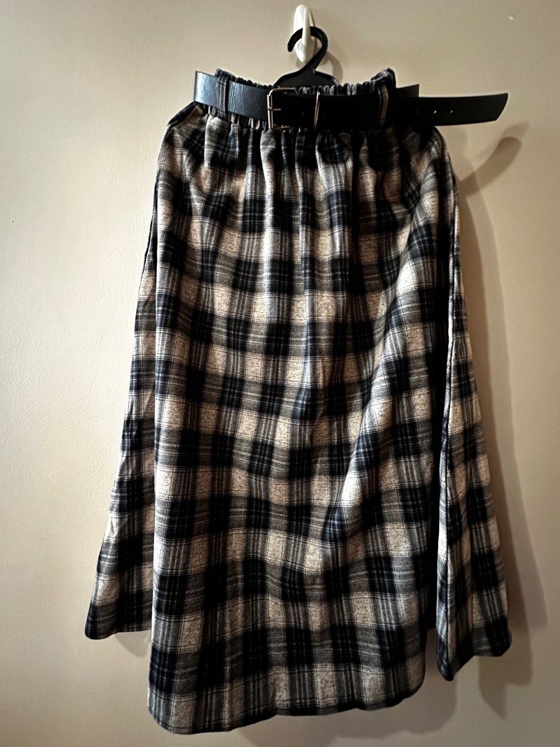 Long plaid skirt (Category: Skirts) located in Pasig City. Submitted by simplify.simplify (Listing ID 1279231110, Image 1). Description: - Brought from Taiwan, with belt - Like new and worn only once.