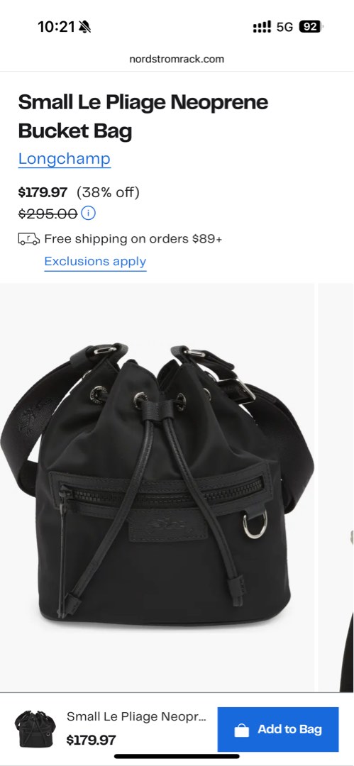 Longchamp neoprene le pliage bucket bag mini Women s Fashion