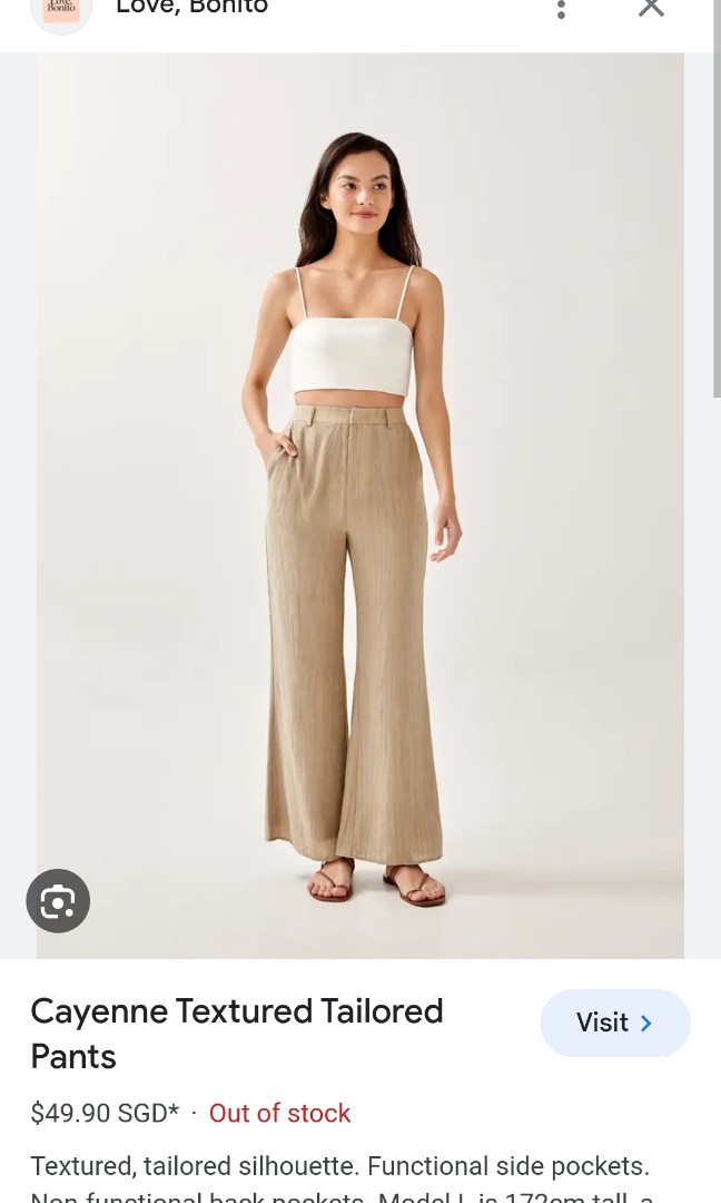 Buy Cayenne Textured Tailored Pants @ Love, Bonito, Shop Women's Fashion  Online