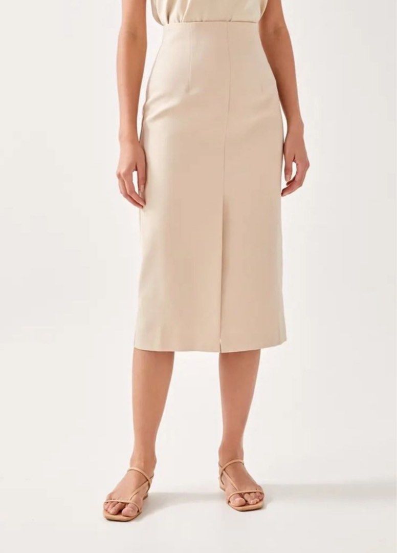 Love Bonito LB Leoria Pencil Skirt in Oat Khaki Beige Women s Fashion Bottoms Skirts on Carousell