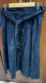 Massimo Dutti A-Line Midi Skirt in Blue
