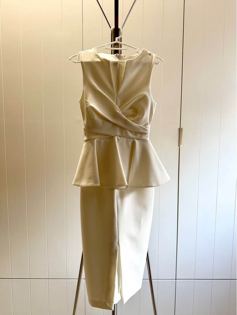 Cream store peplum dress