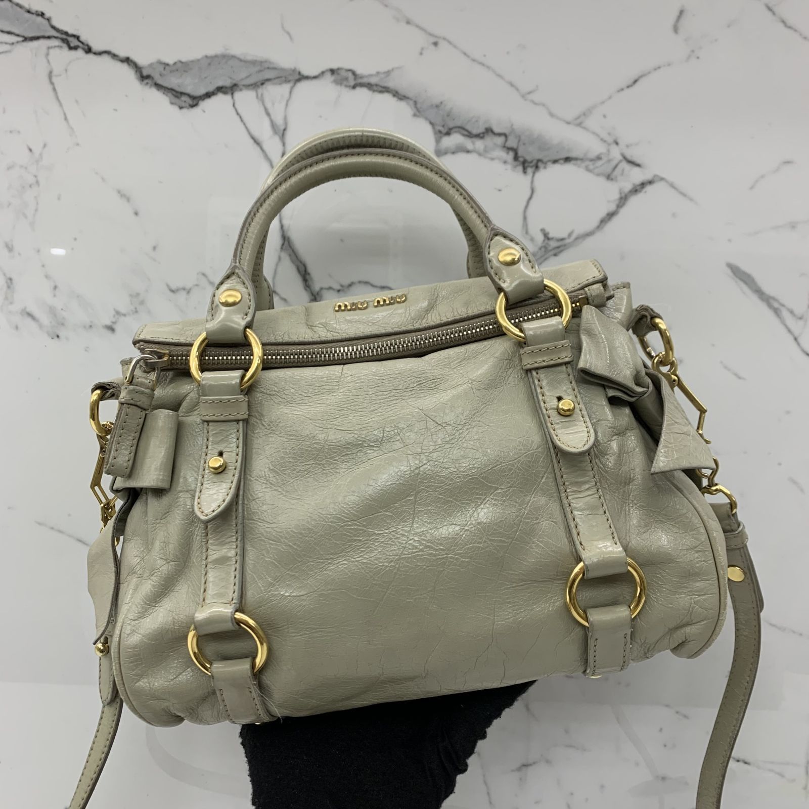 MIU MIU CREAM RIBBON 2WAY SHOULDER BAG 237046290 KM