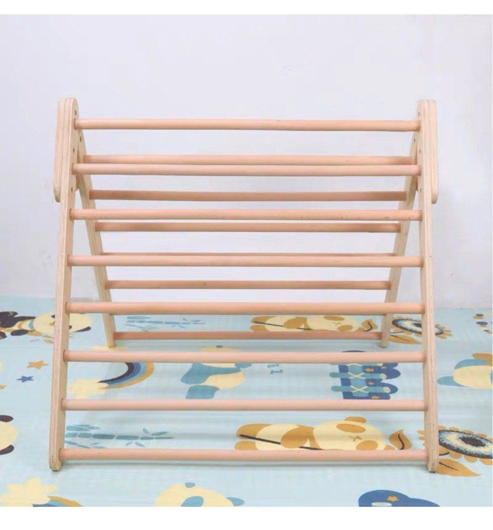 Babies Ramp Montessori JUMBO Wooden Foldable 2-in-1 Climbing pikler triangle and ...