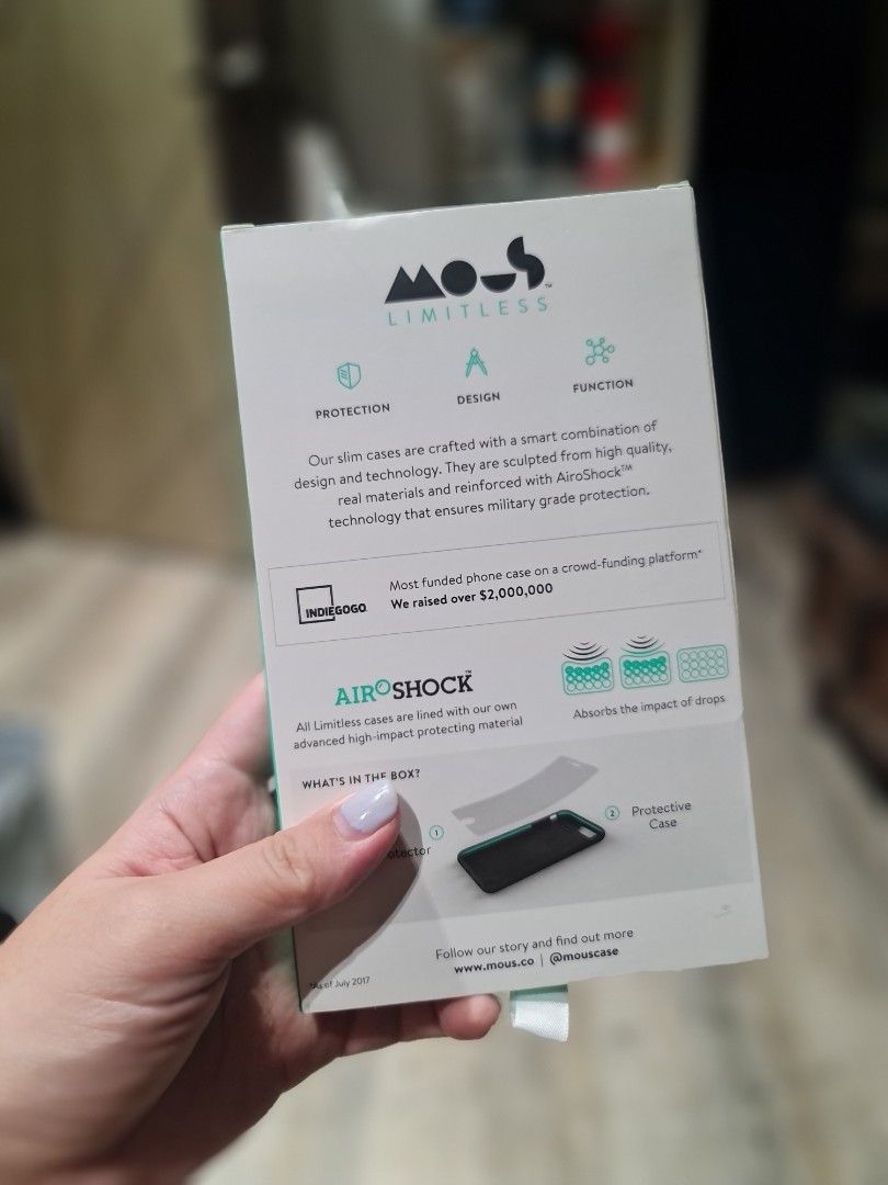 MOUS PROTECTIVE CASE FOR IPHONE 8 (Category: Cases & Sleeves) located in Manila. Submitted by miskym (Listing ID 1279367602, Image 2). Description: Srp: 39.99usd free sceeen protector.