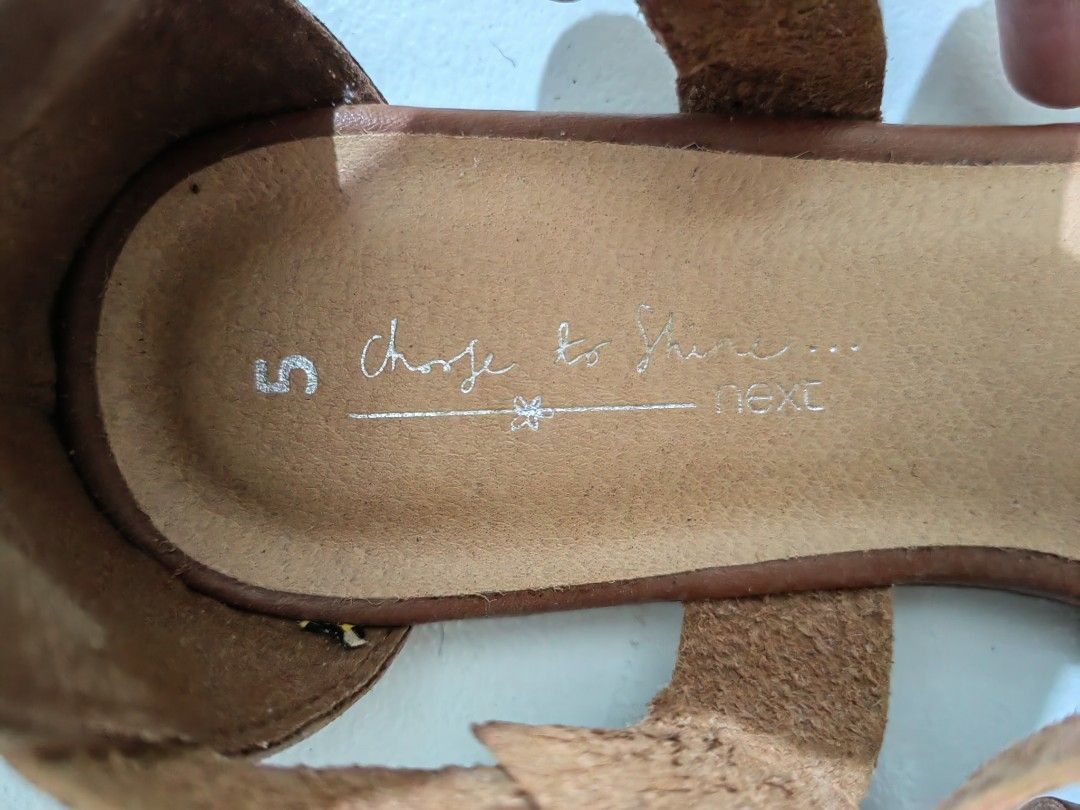 Next UK Leather sandals Tan Women s Fashion Footwear Flats