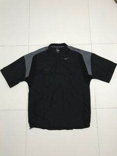 Nike Black Gray Lightweight Anorak Windbreaker Snap Henley Shirt | Size Medium