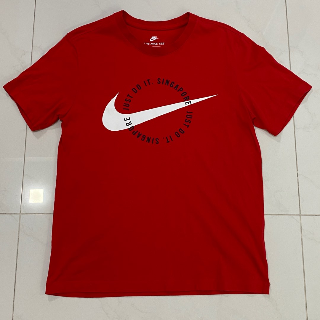 Red nike just do it shirt sale