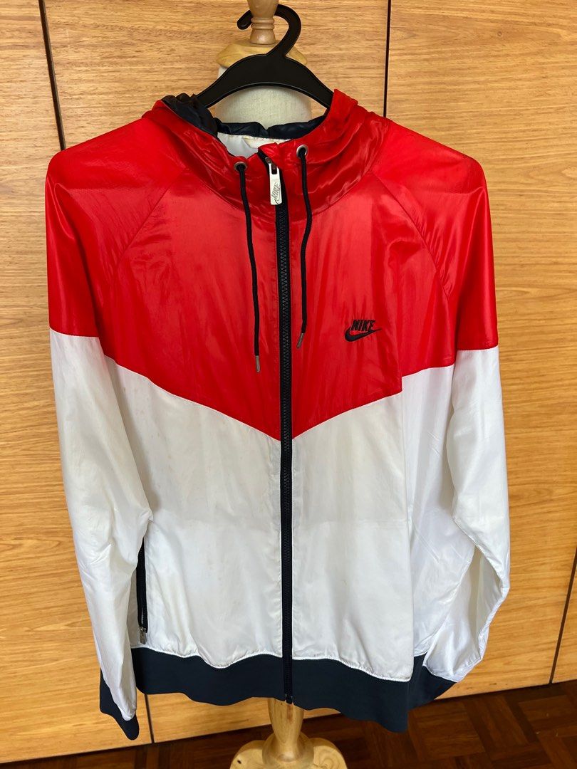 Red white nike windbreaker online