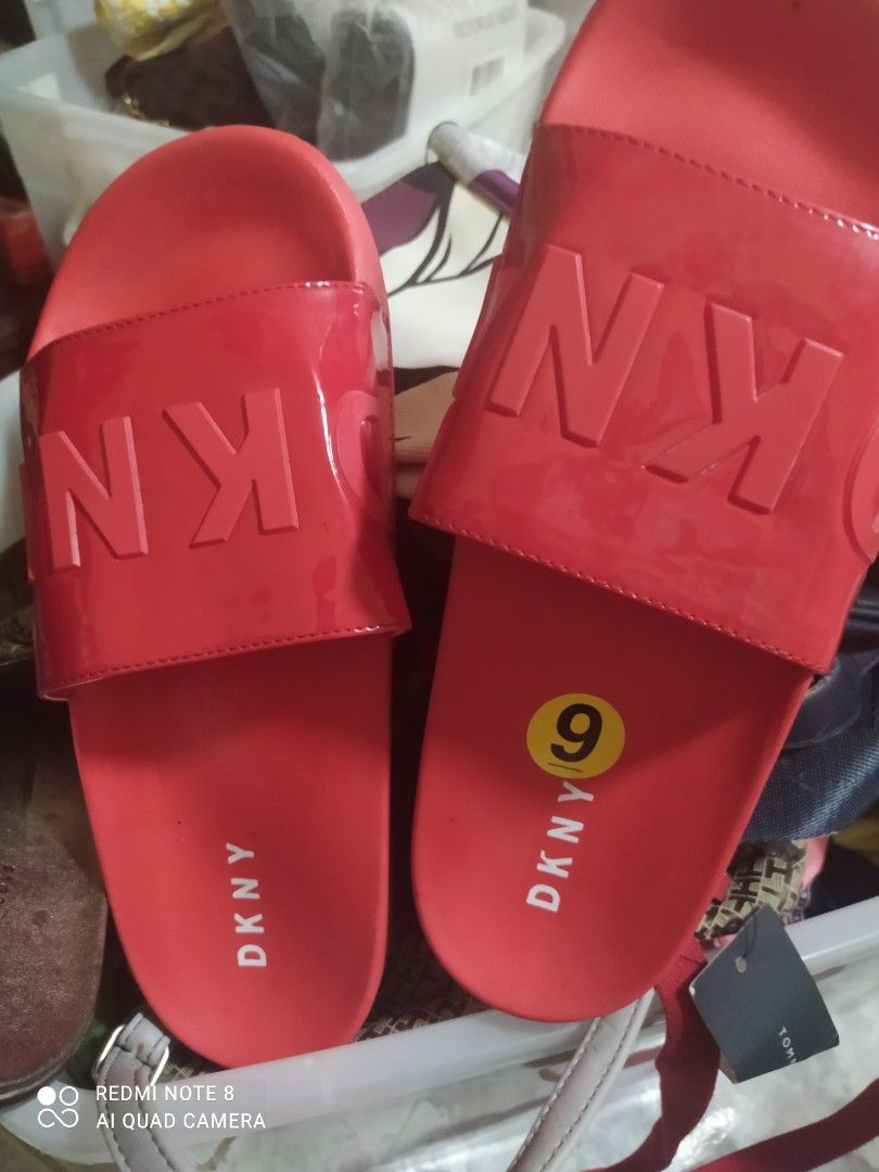 Red clearance dkny slides