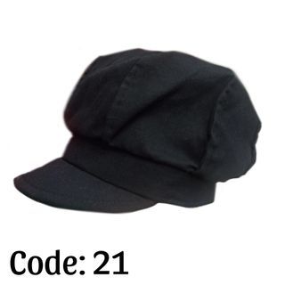 Plain black beret hat