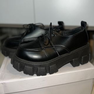 Platform Shoes Matte Black Boots Loafer