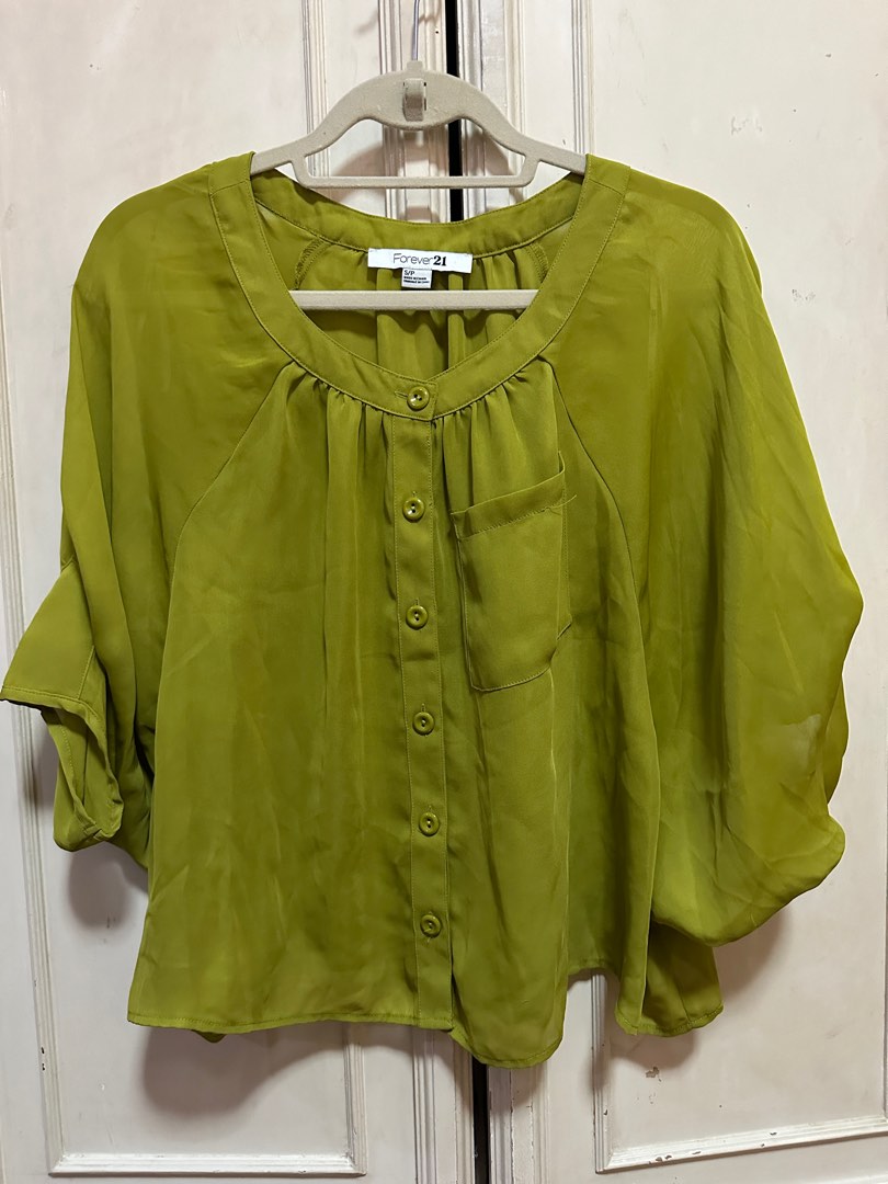 Forever 21 hotsell green blouse