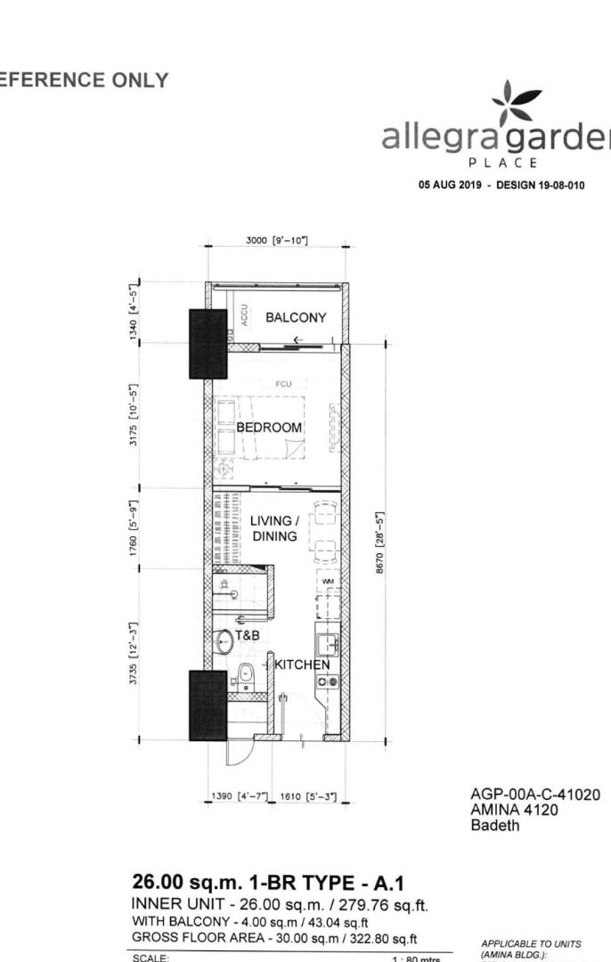 NEW BUILD ReSale/Below Market Price/ 1 bedroom Condo Alegra Garden