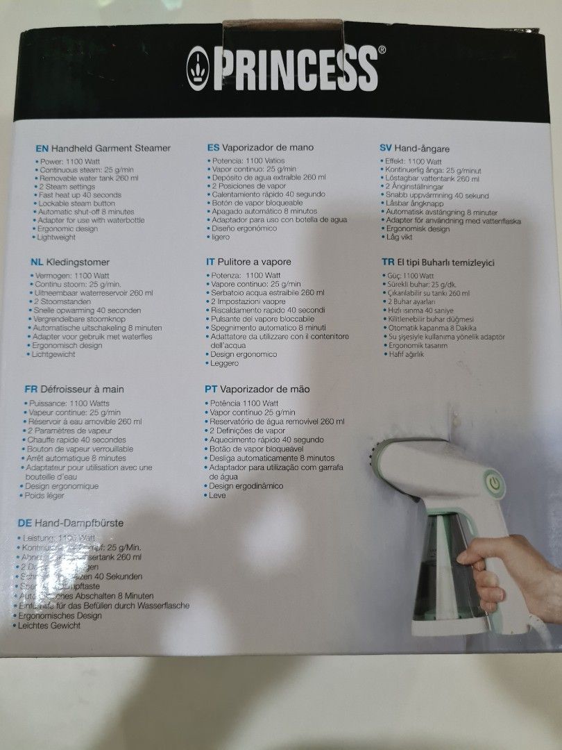 Princess handheld garment steamer, TV & Home Appliances, Irons