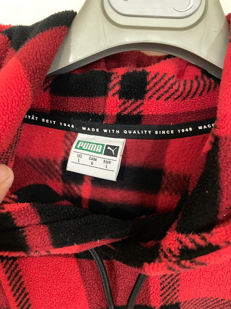 Puma check shop sherpa hoodie