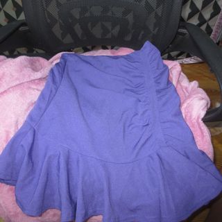 Purple Ruched Mini Skirt
