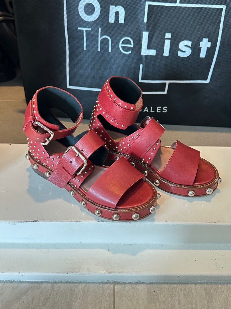 Red valentino studded sandals clearance